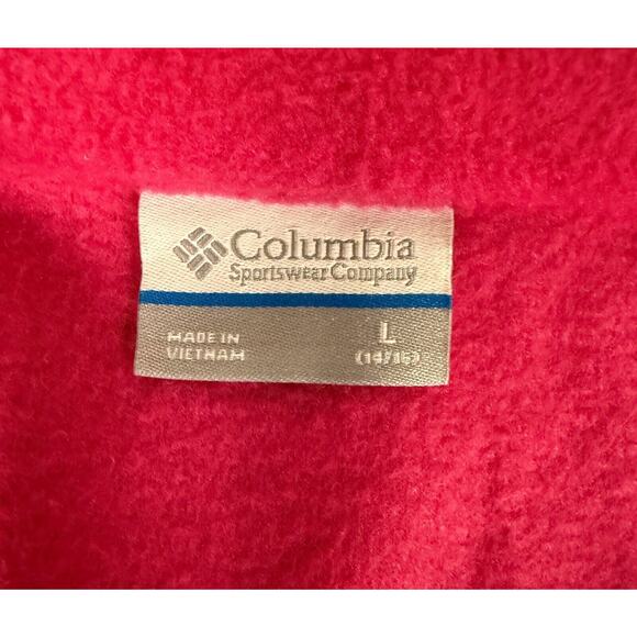 Columbia Pink LARGE GIRLS Zip Up Fleece Jacket - Picture 3 of 6